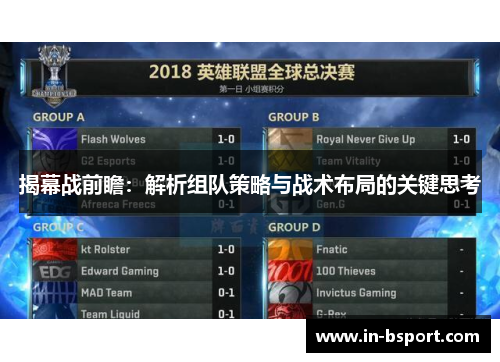 揭幕战前瞻：解析组队策略与战术布局的关键思考